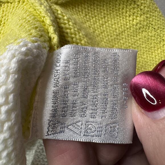 Pierre Cardin Womens sz Medium Cotton Green White Stripe Sweater Spring Light - Picture 4 of 7